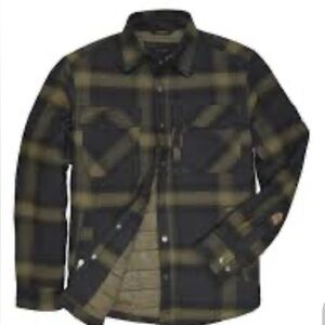 Dakota Grizzly Tobias Shirt Men's Black and green Plaid Jacket New